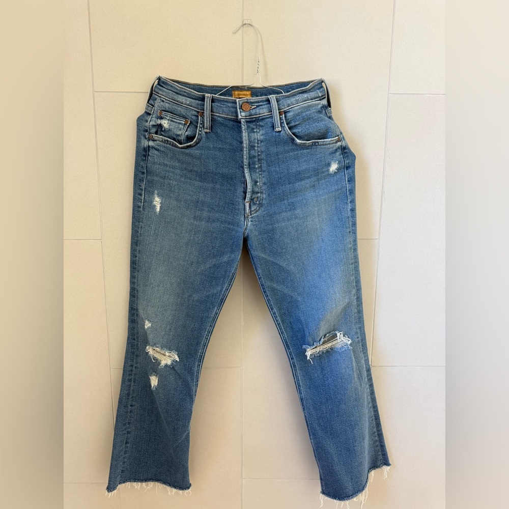 MOTHER brand jeans. The tripper ankle fray.
